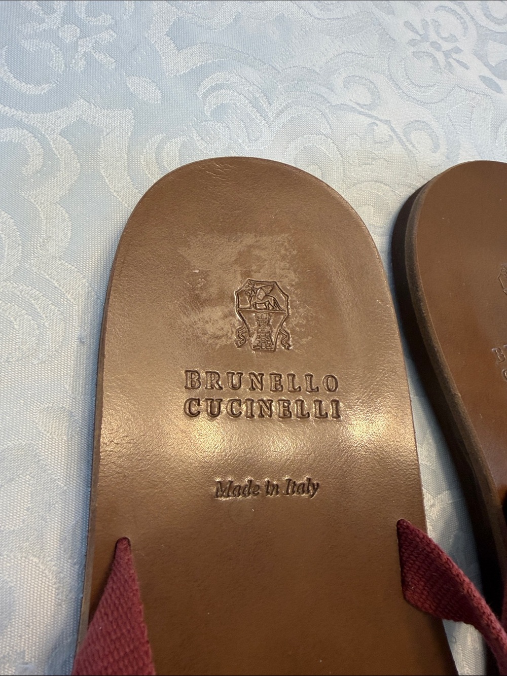 Brunello Cucinelli Brown Sandals with Red Straps - Picture 4 of 16